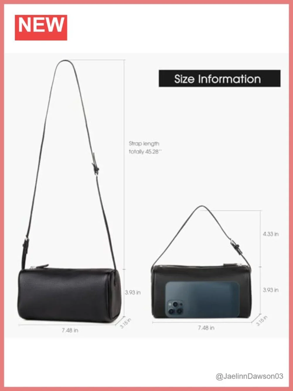 Premium Full-Grained Leather Crossbody Hobo Bag with Adjustable Strap